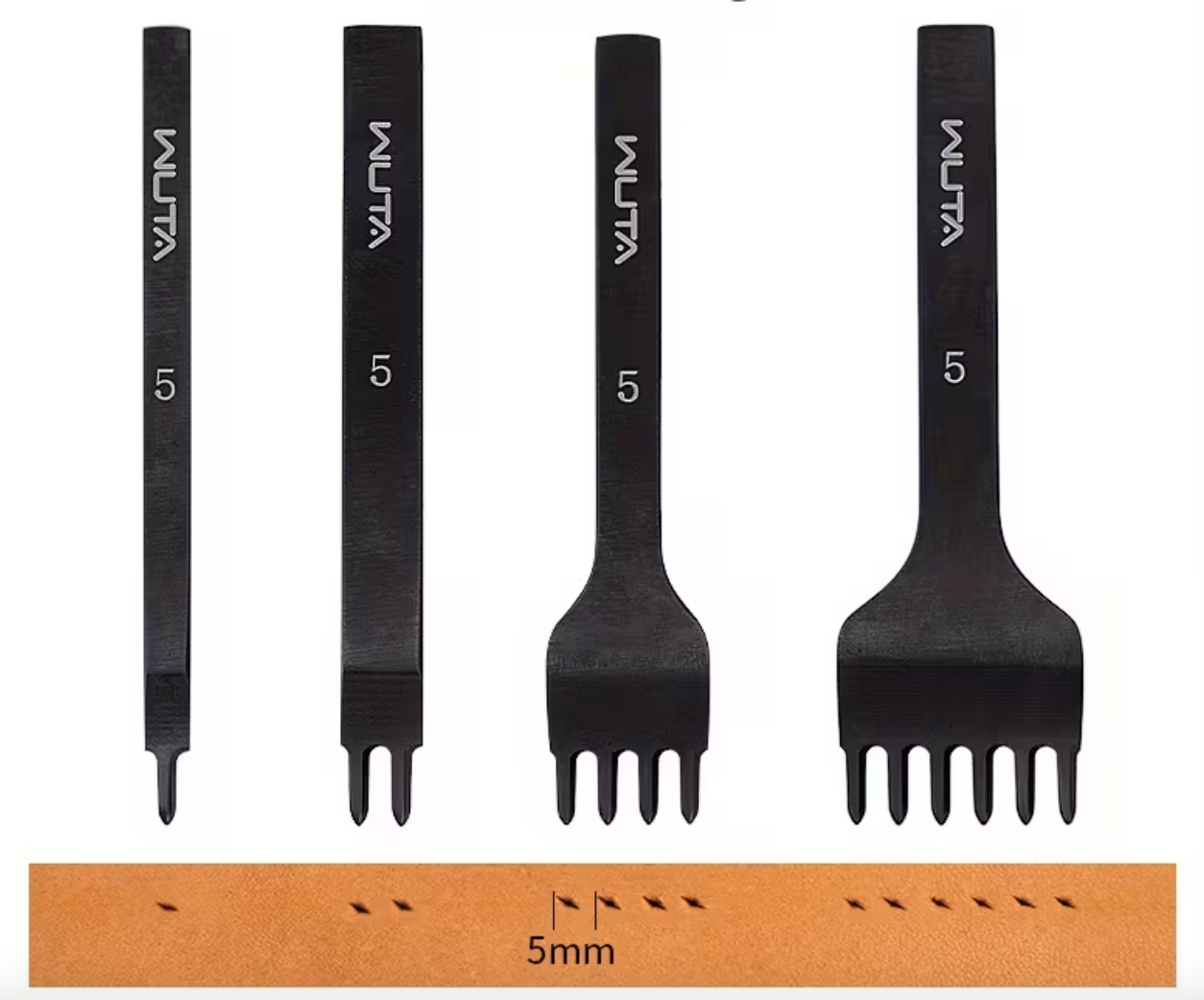 WUTA Leather Stitching Punch Set, Diamond Style 5 mm