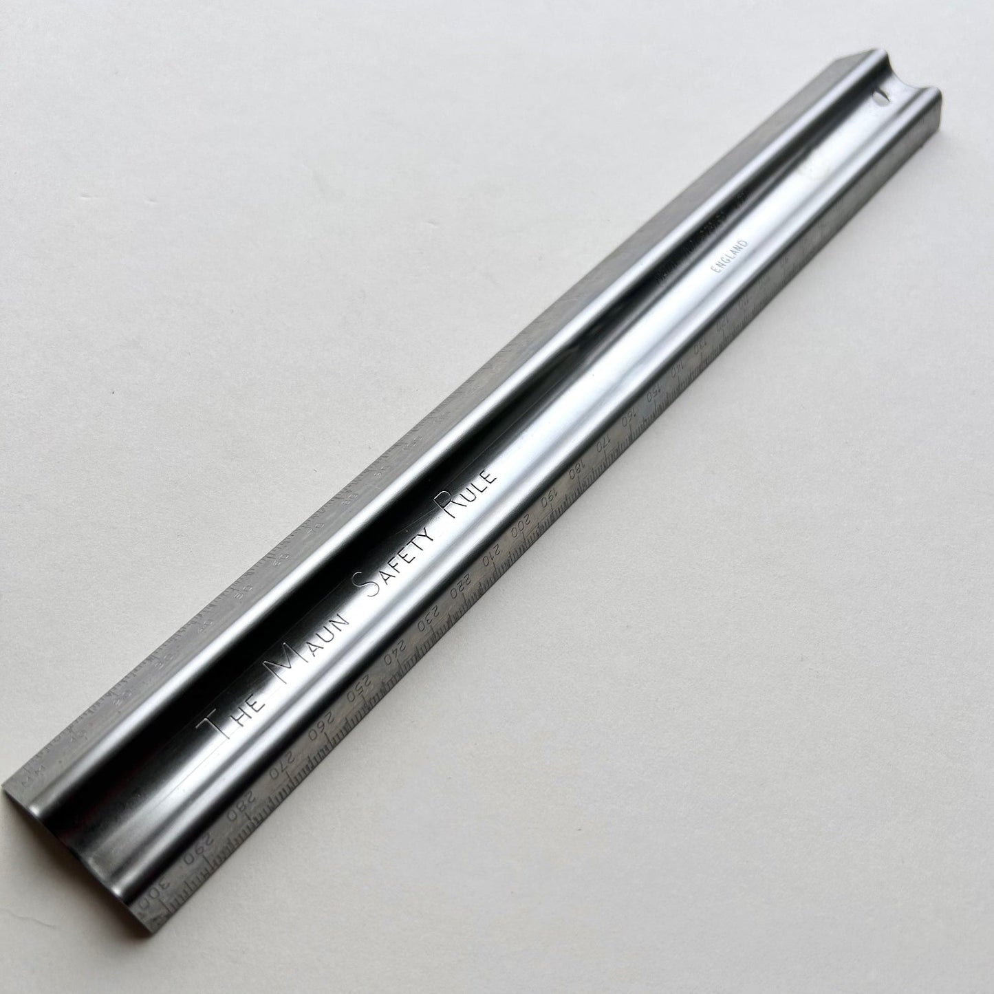 Stainless steel ruler by Maun England