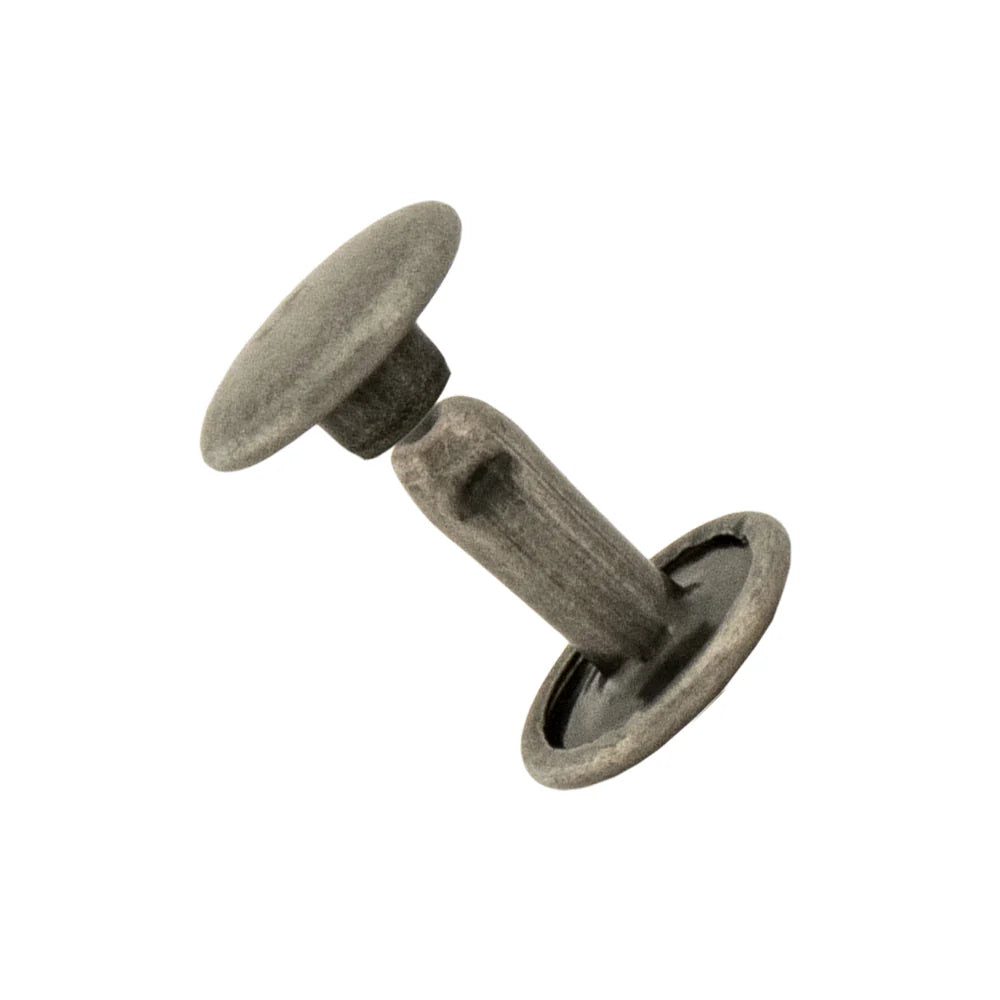 Metal leather rivet on a white background