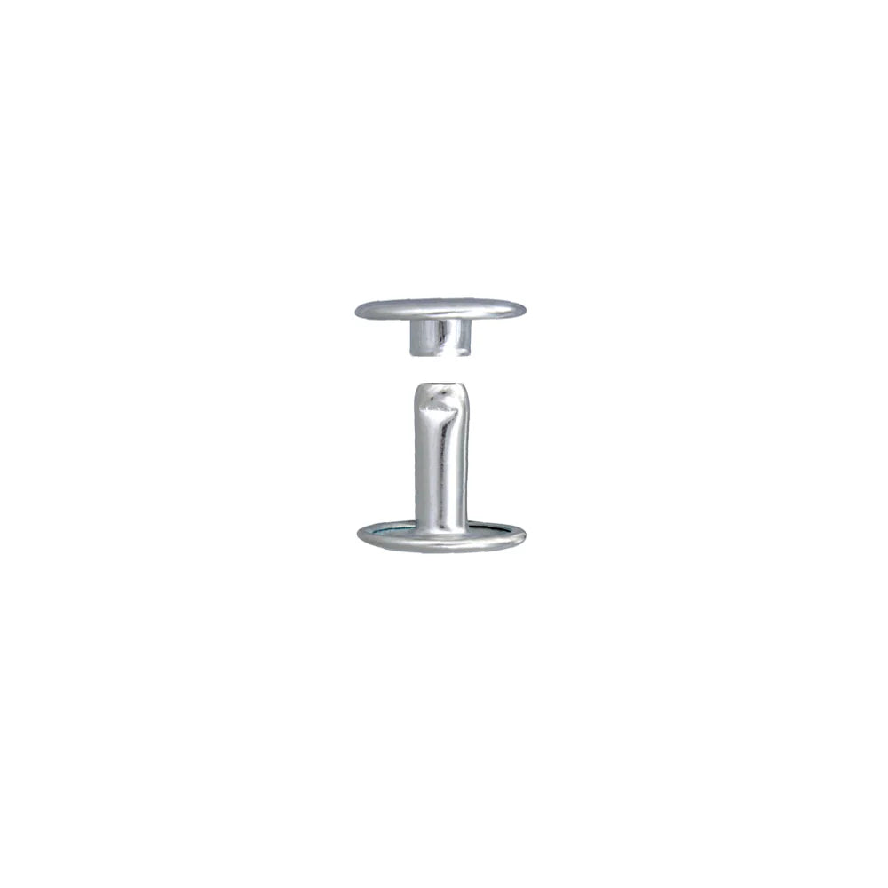 Silver Wide Leather Rivets Double Capped - 13 mm Head