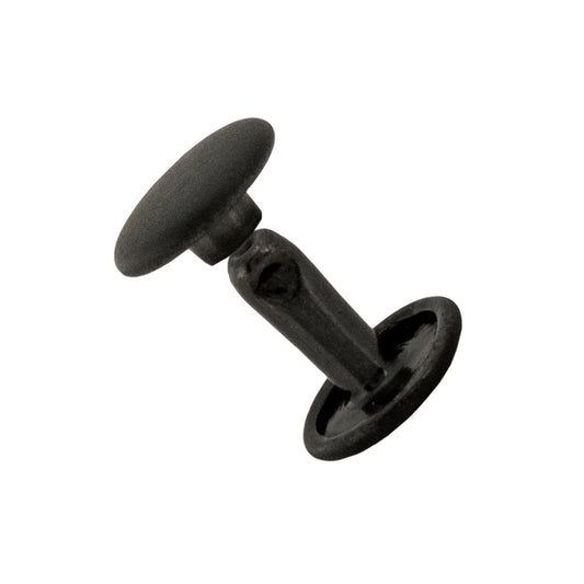 Matte black double cap leather rivet