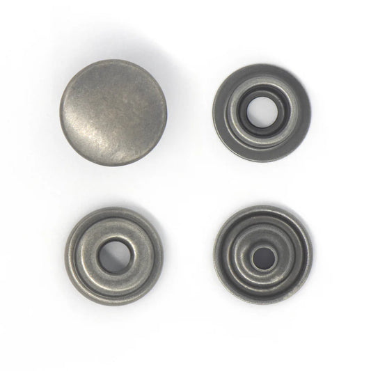 Antique nickel popper snaps