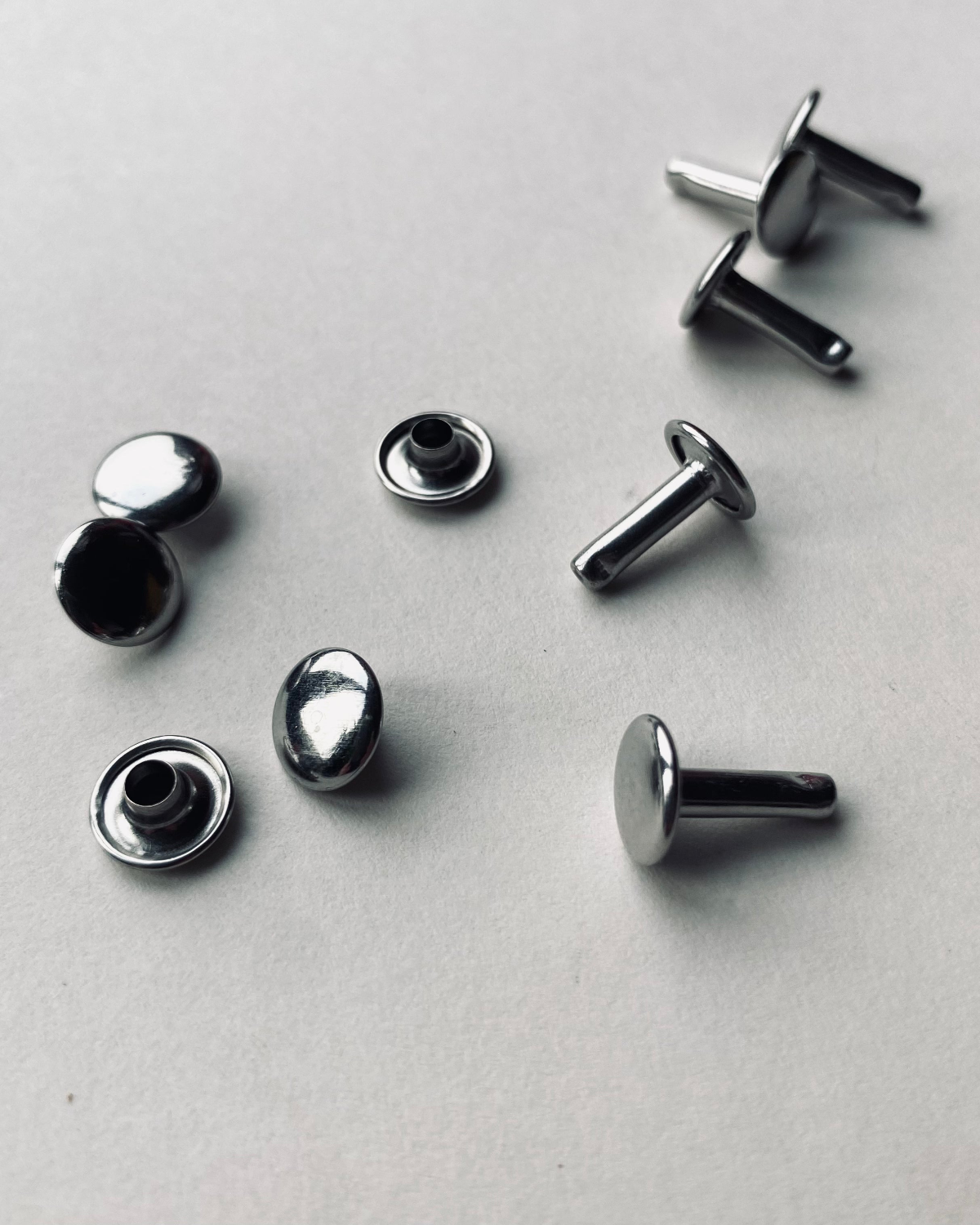 Silver Leather Rivets & Snaps