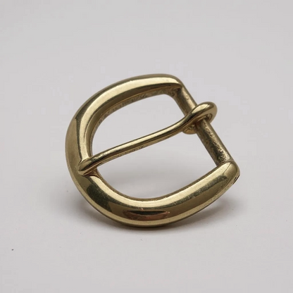 Brass Belt Buckle - D-Shaped Saddlery Style