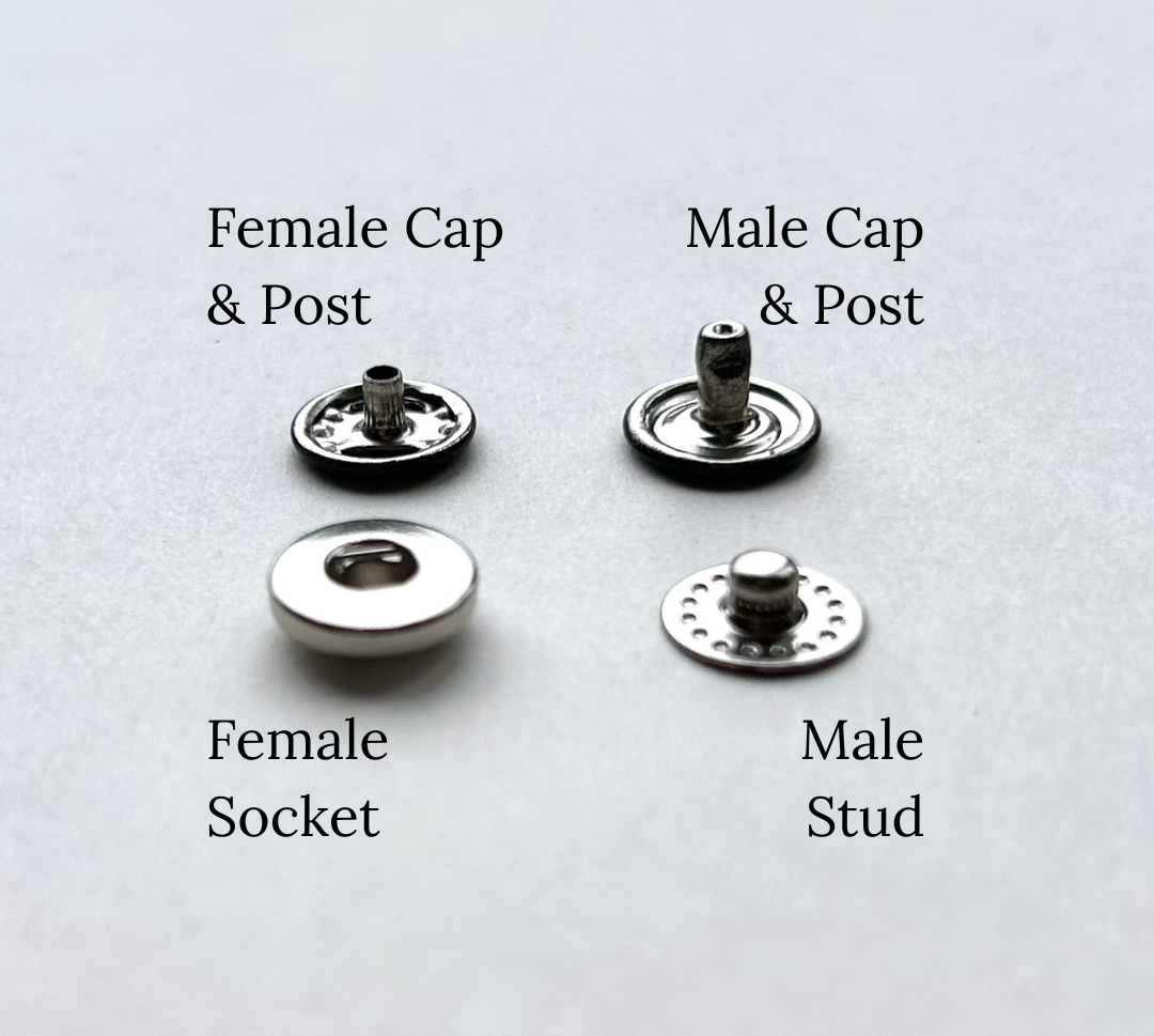 Large Silver Glove Snaps - 12.5 mm, Nickel Plated