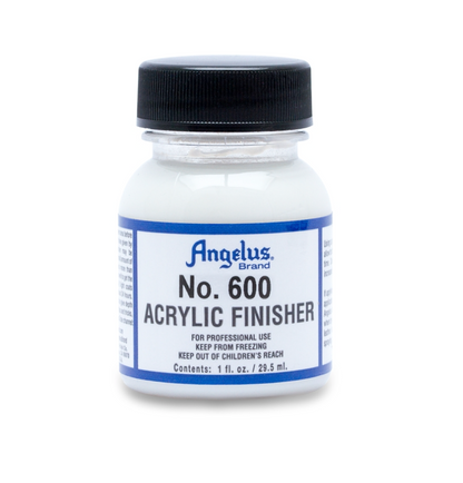 Jar of Angelus Brand No. 600 Acrylic Finisher on a white background