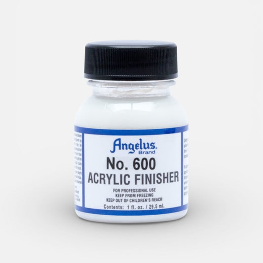 Angelus No. 600 Acrylic Finisher bottle on a white background
