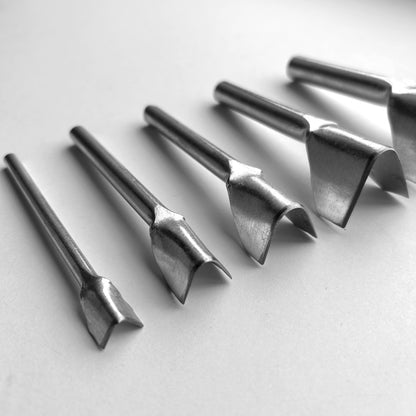 Belt End Punch Leather Tools 5 Pieces - Cathedral End