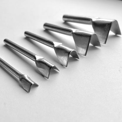 Belt End Punch Leather Tools 5 Pieces - Cathedral End