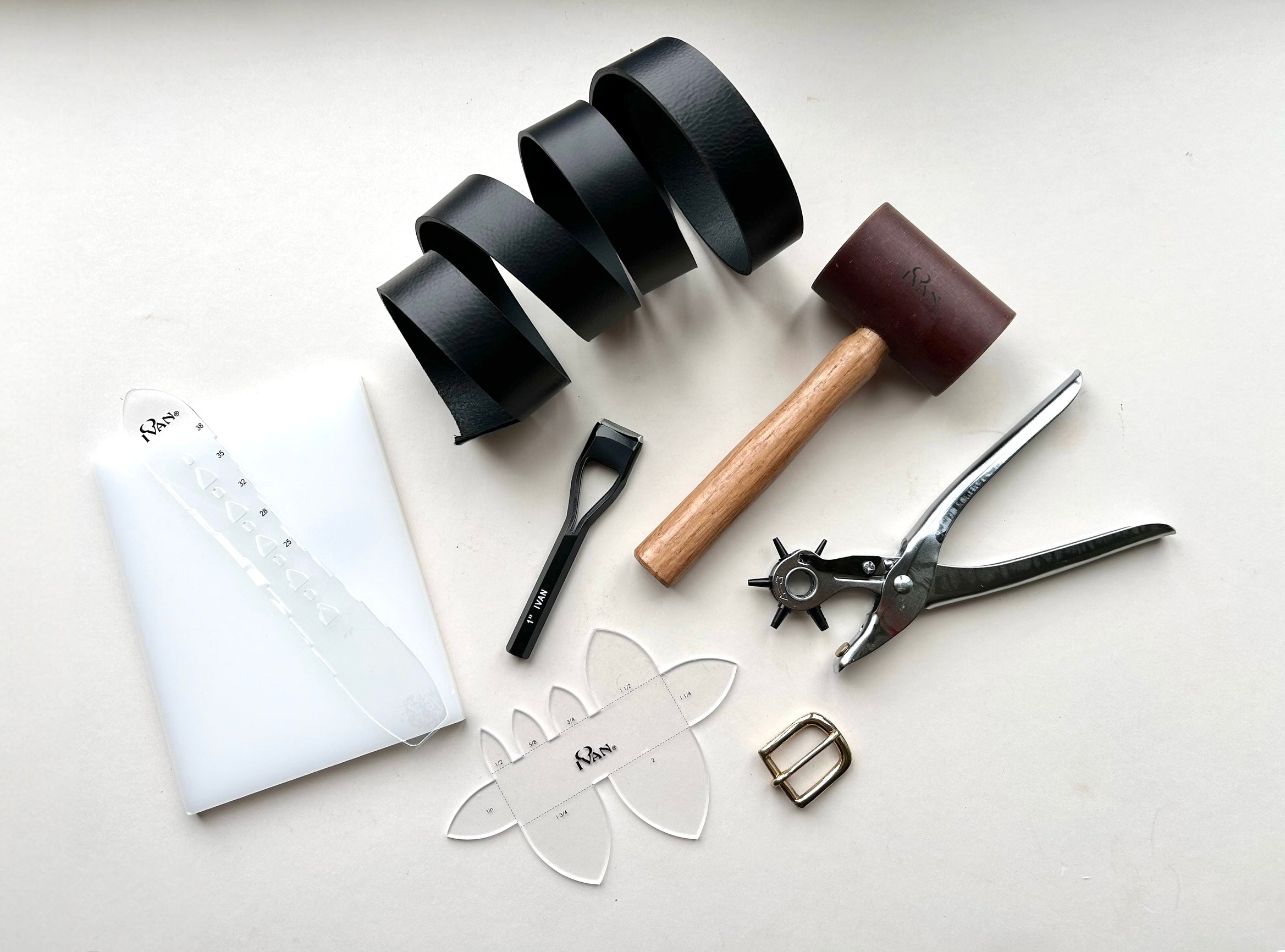 Black Leather Belt Making Kit Essentials | British Leather Supplies