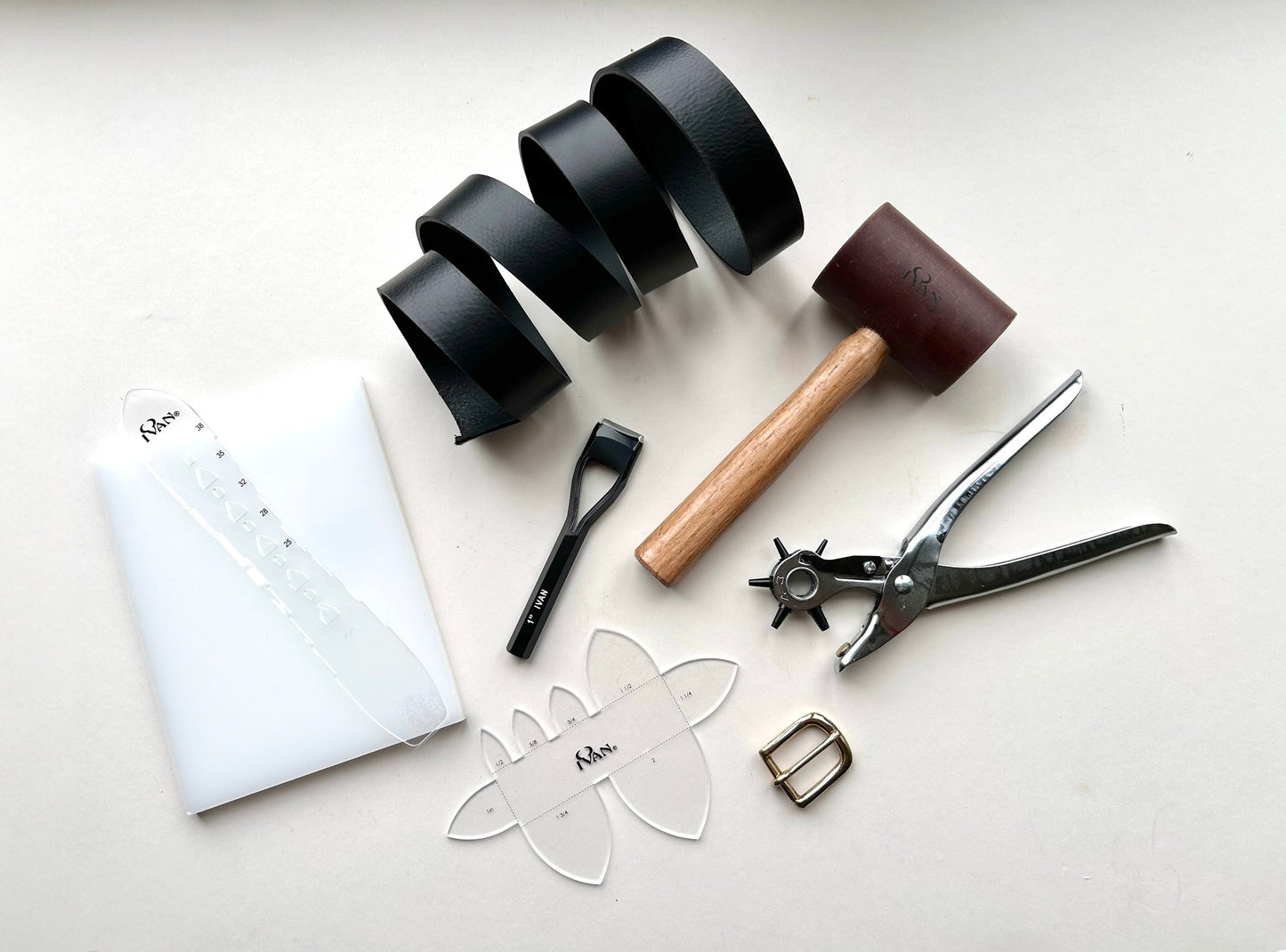 Black Leather Belt Making Kit - Essentials