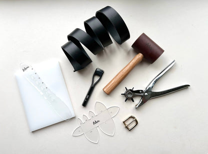 Black Leather Belt Making Kit - Essentials
