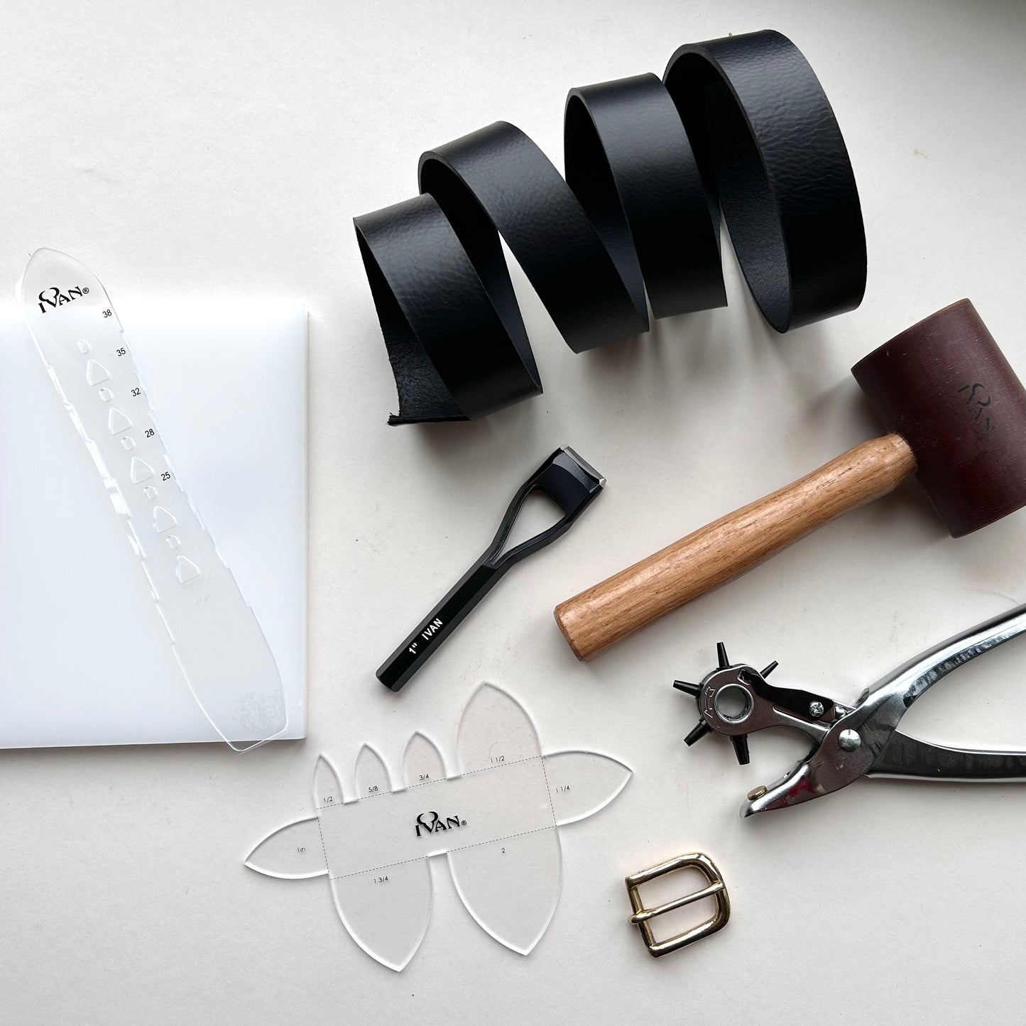 Black Leather Belt Making Kit - Essentials