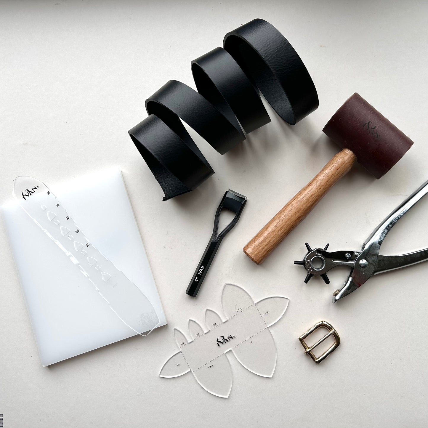 Black Leather Belt Making Kit - Essentials