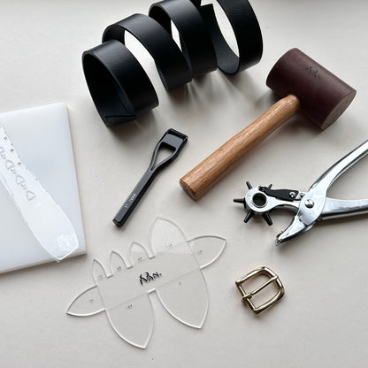 Black Leather Belt Making Kit - Essentials