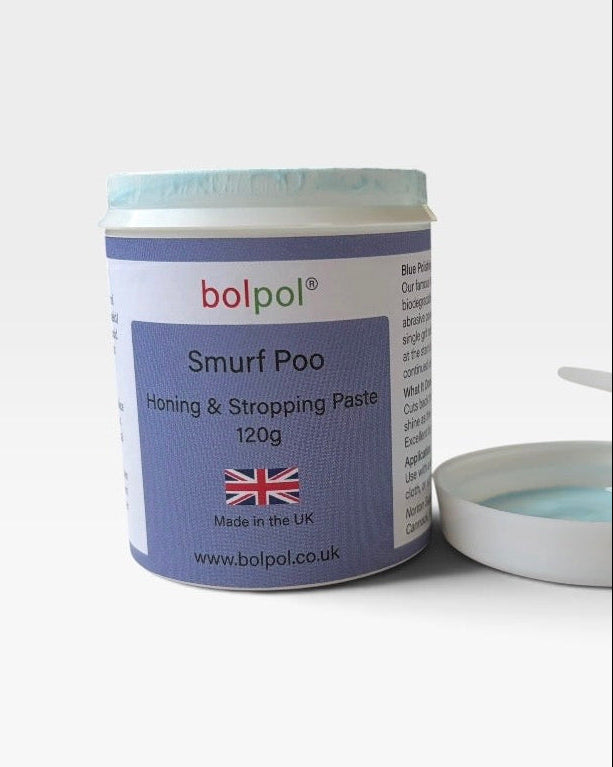 Bolpol Smurf Poo Honing, Stropping & Polishing Paste – 15g & 120g