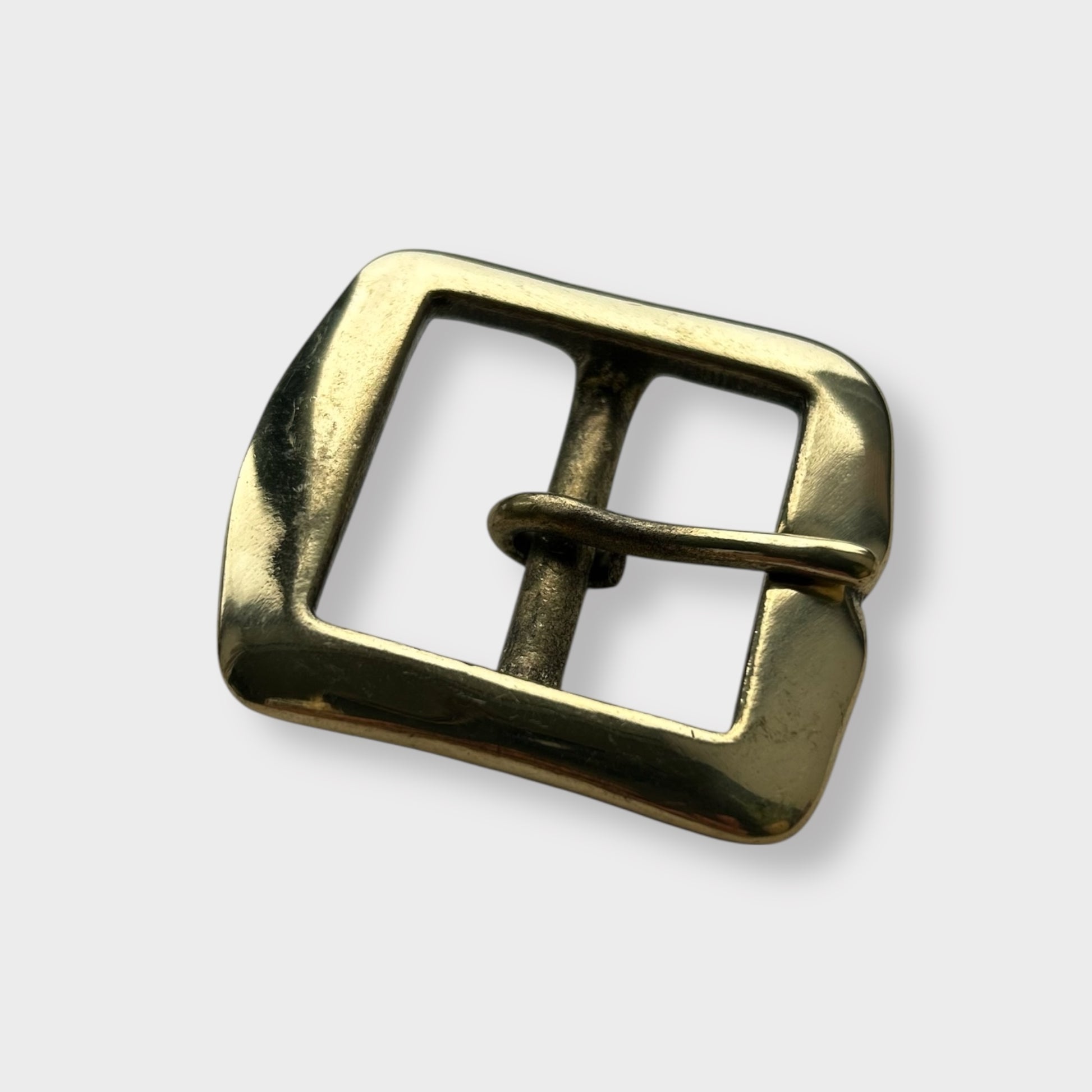 Solid Brass Belt Buckle in centre bar style buckle with a gold colour brass frame.