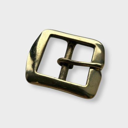 Solid Brass Belt Buckle in centre bar style buckle with a gold colour brass frame.