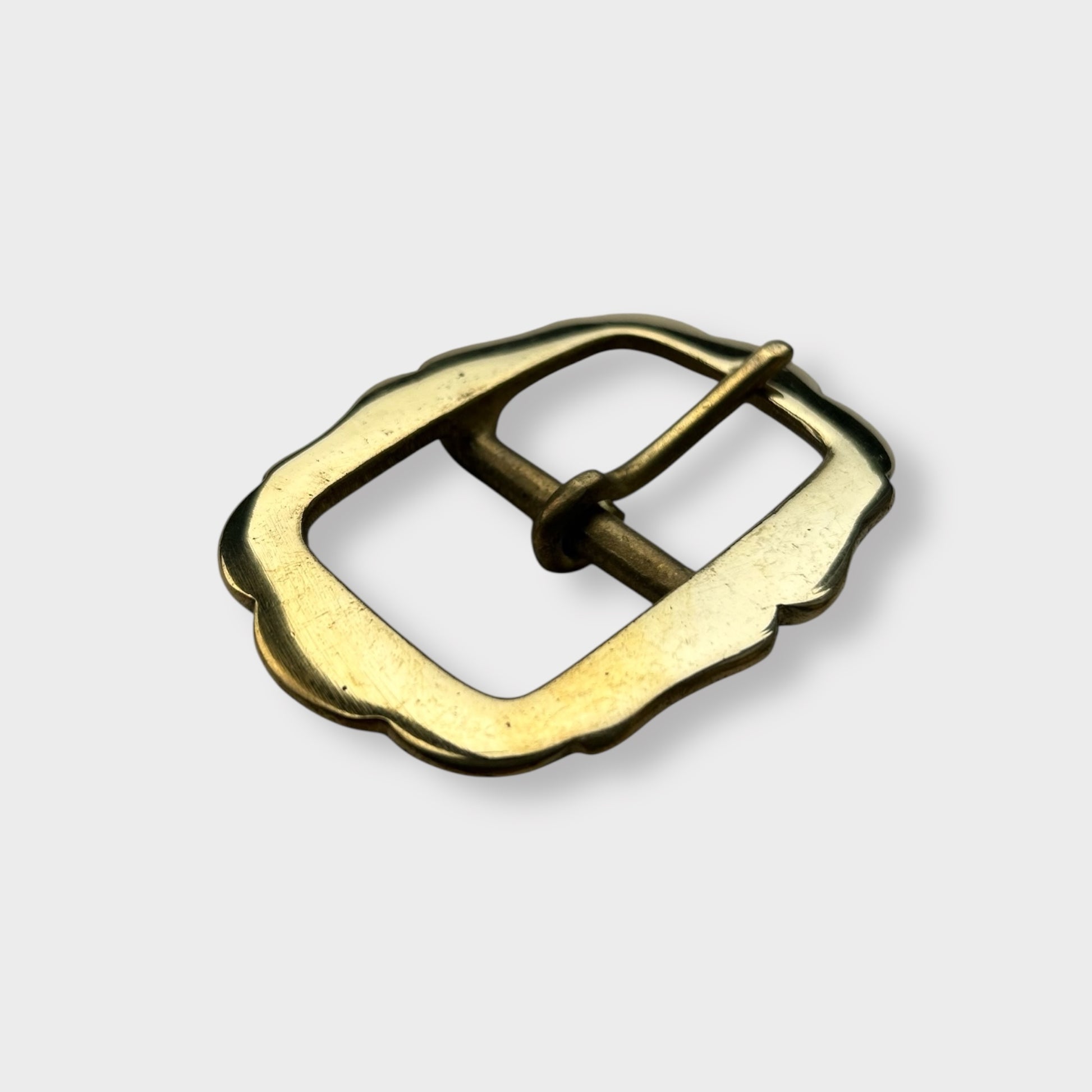 Solid Brass Belt Buckle in centre bar style buckle with a gold colour brass frame.