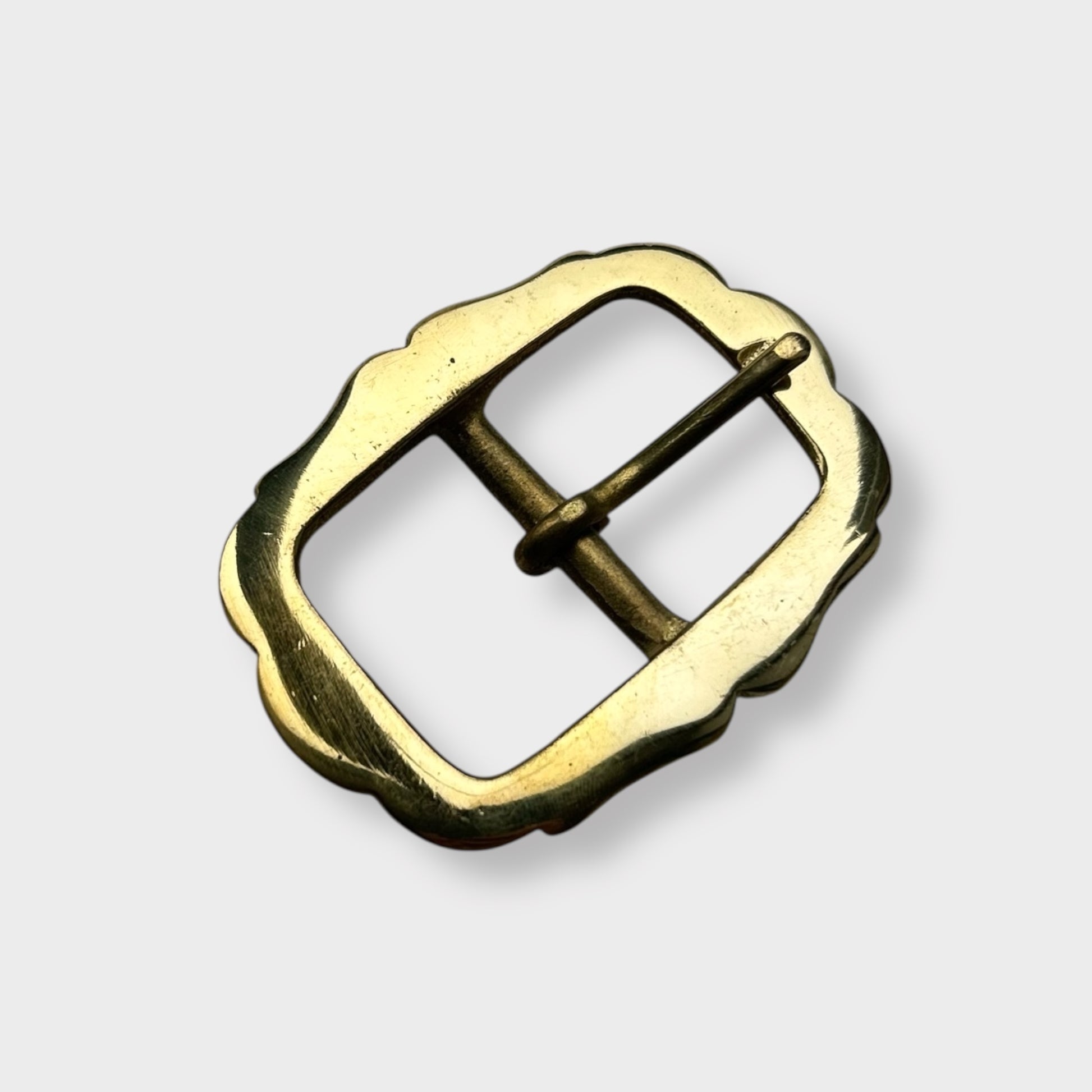 Solid Brass Belt Buckle in centre bar style buckle with a gold colour brass frame.