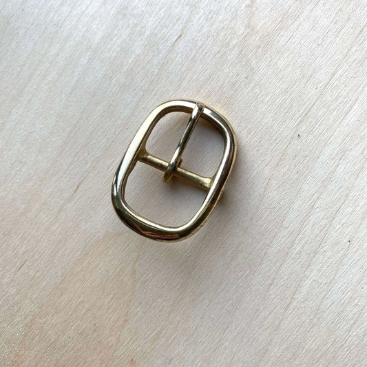 Solid Brass Buckle, Oval Frame Centre Bar Style - British Leather Supplies
