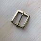 Solid Brass Belt Buckle - Flat Squared Frame with Pin - British Leather Supplies