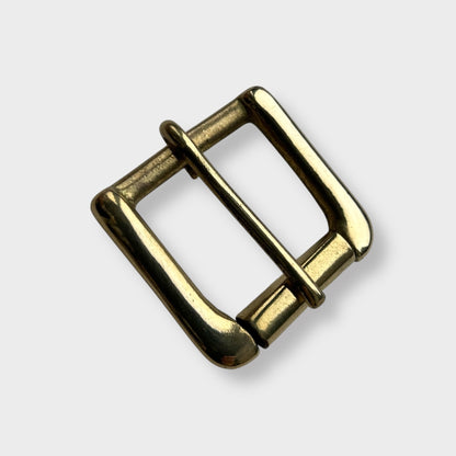 Solid Brass Belt Buckle in frame and pin style buckle with a gold colour brass frame.