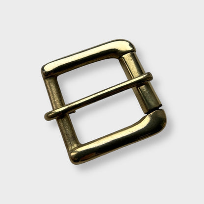 Solid Brass Belt Buckle in frame and pin style buckle with a gold colour brass frame.