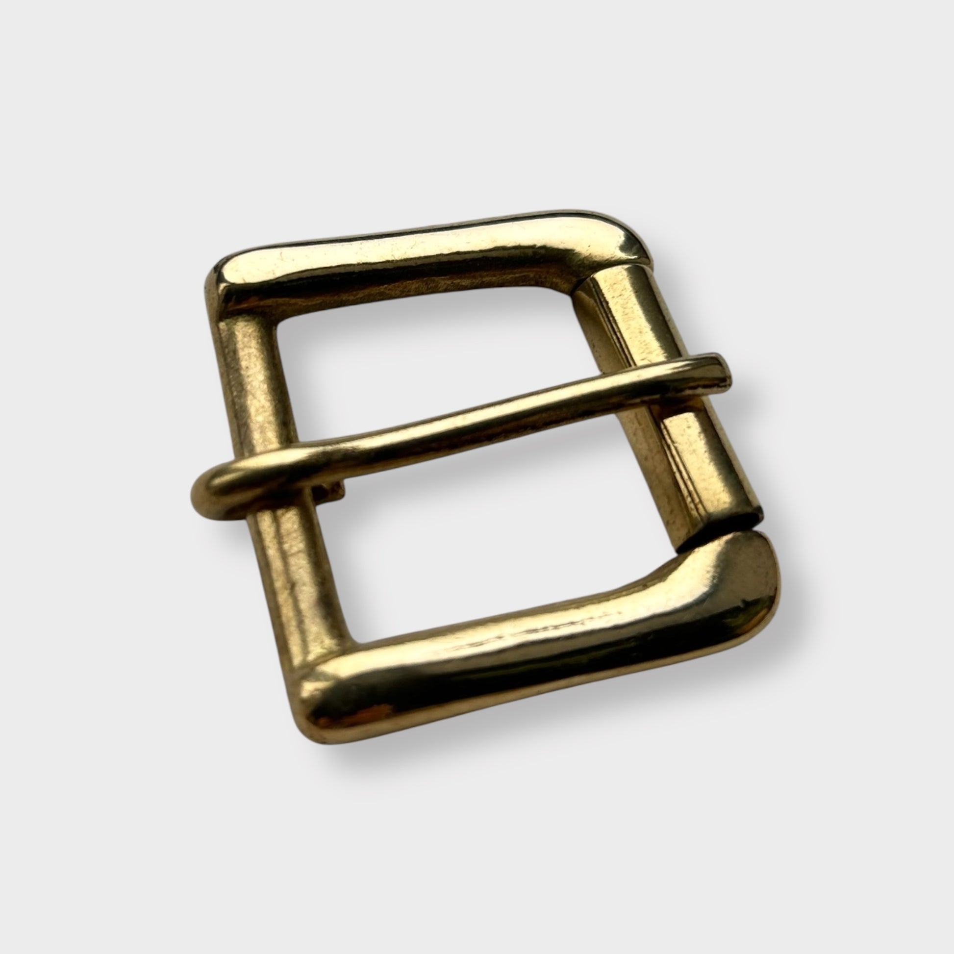 Solid Brass Belt Buckle in frame and pin style buckle with a gold colour brass frame.