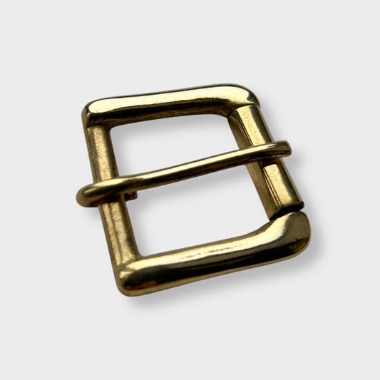 Solid Brass Belt Buckle in frame and pin style buckle with a gold colour brass frame.