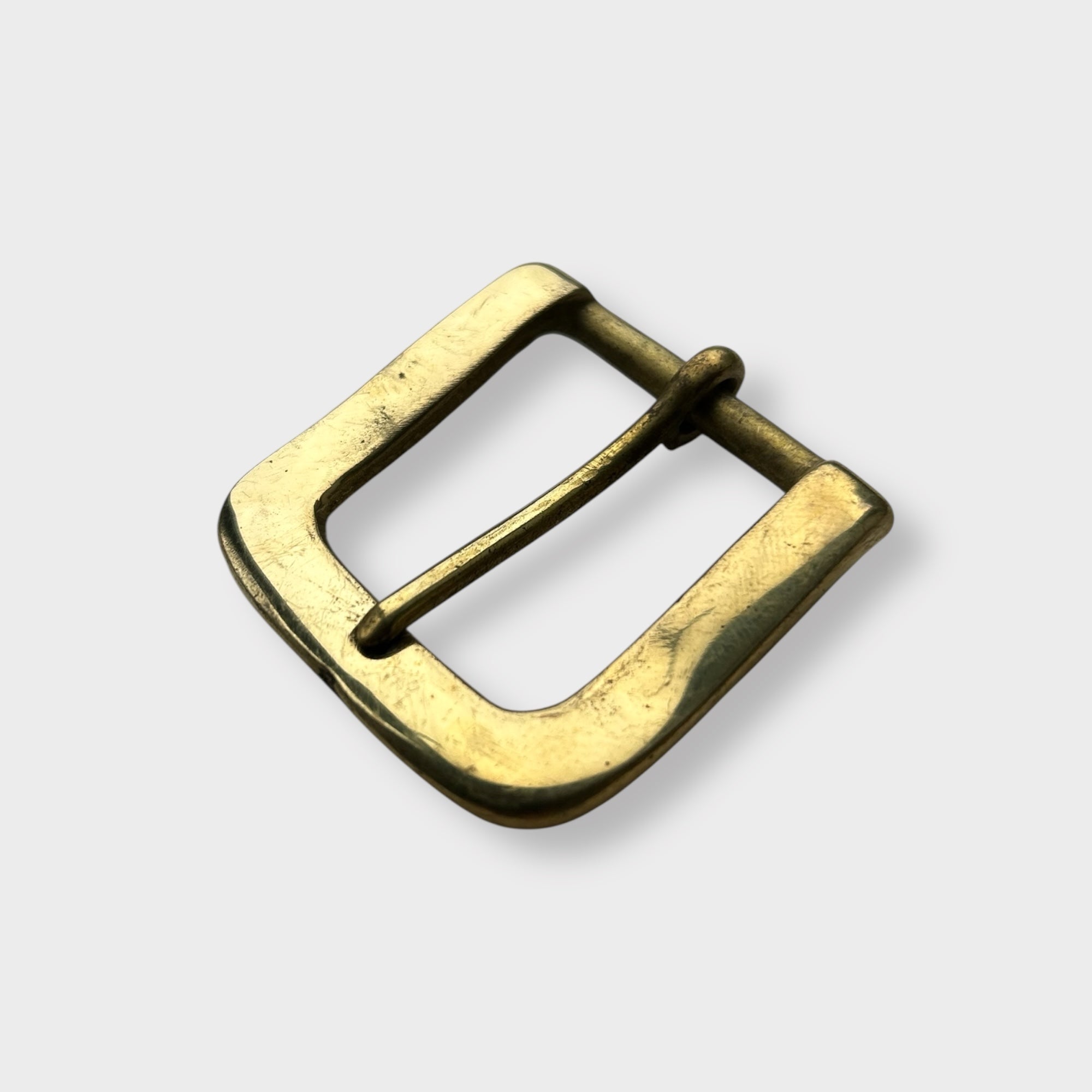 Solid Brass Belt Buckle - Flat Frame and Pin Style 1