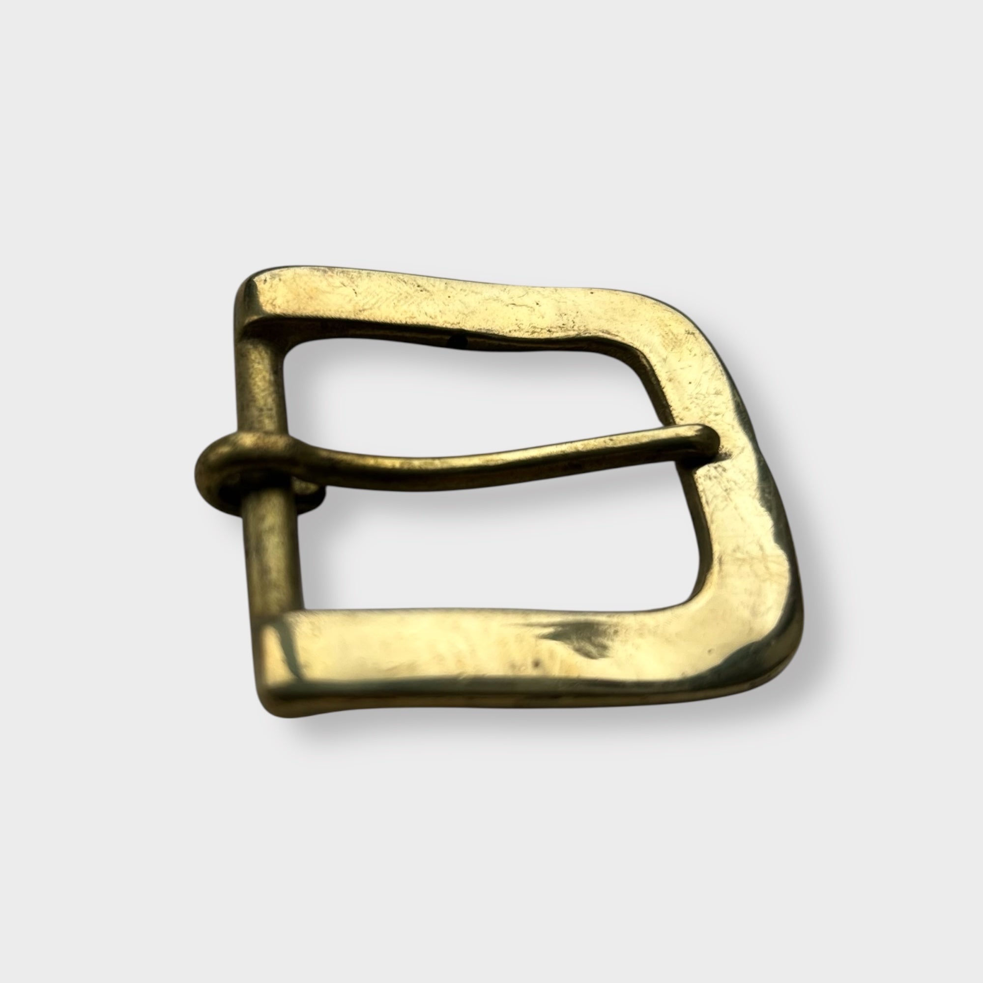 Solid Brass Belt Buckle - Flat Frame and Pin Style 1