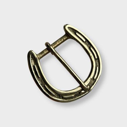Solid Brass Belt Buckle - Horse Shoe - 1.25 inch