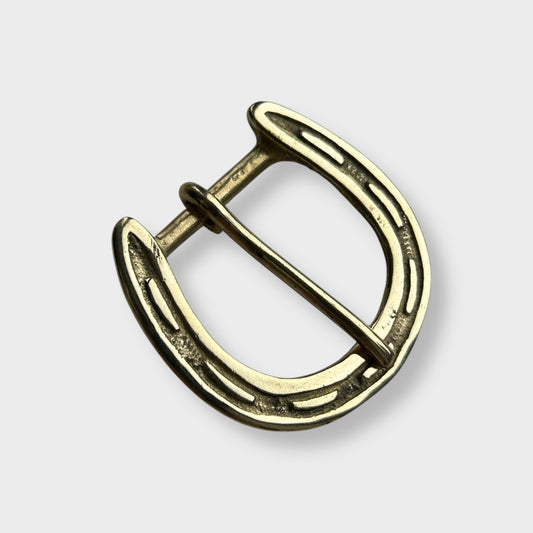 Solid Brass Belt Buckle - Horse Shoe - 0.75 inch (20 mm)