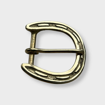 Solid Brass Belt Buckle - Horse Shoe - 1.25 inch