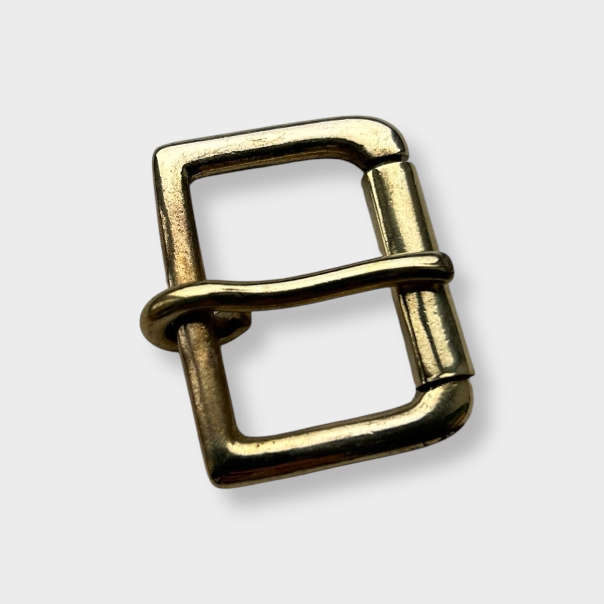 Solid Brass Belt Buckle in frame and pin style buckle with a gold colour brass frame.
