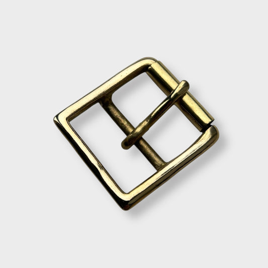 Solid Brass Belt Buckle in centre bar style buckle with a gold colour brass frame.
