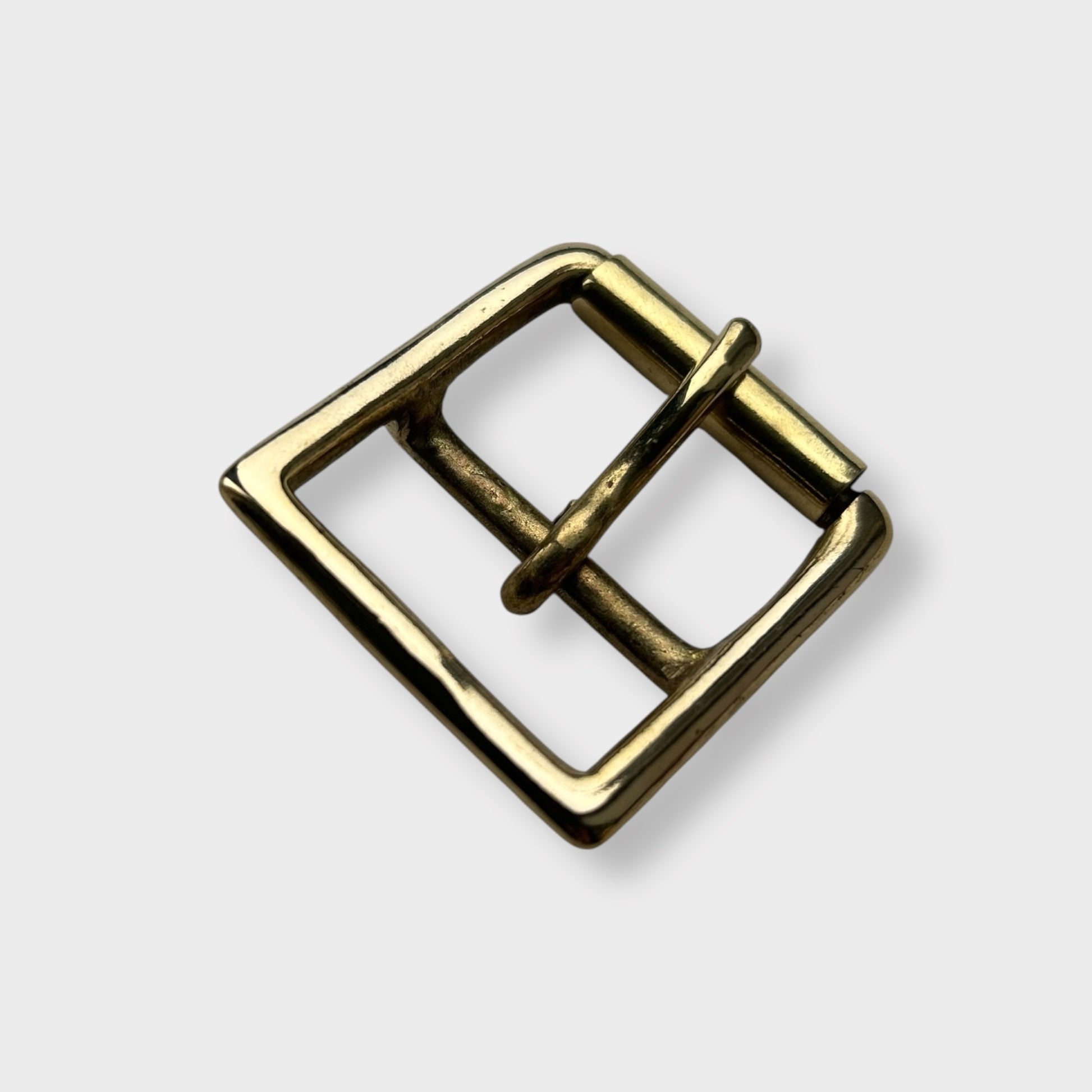 Solid Brass Belt Buckle in centre bar style buckle with a gold colour brass frame.