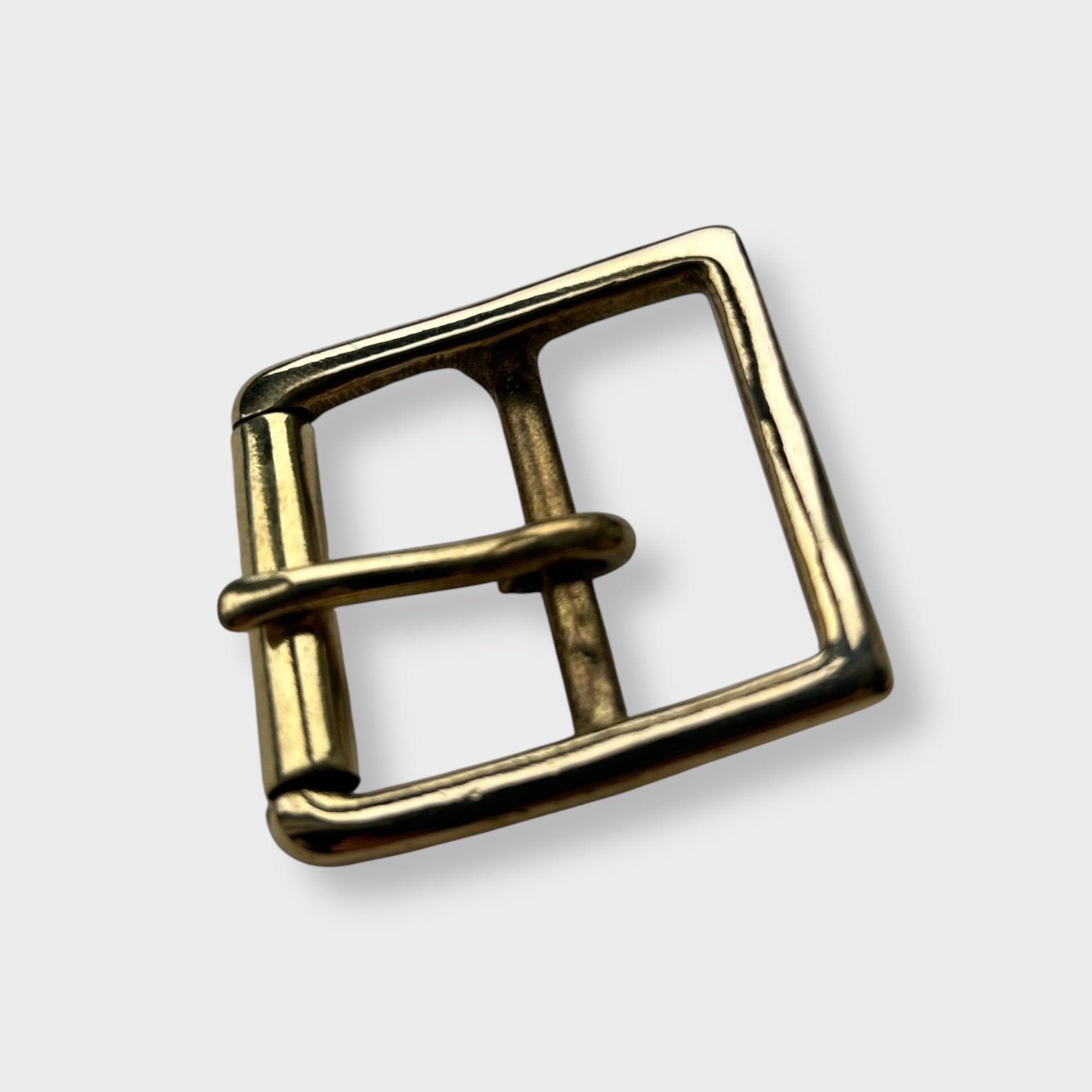 Solid Brass Belt Buckle in centre bar style buckle with a gold colour brass frame.