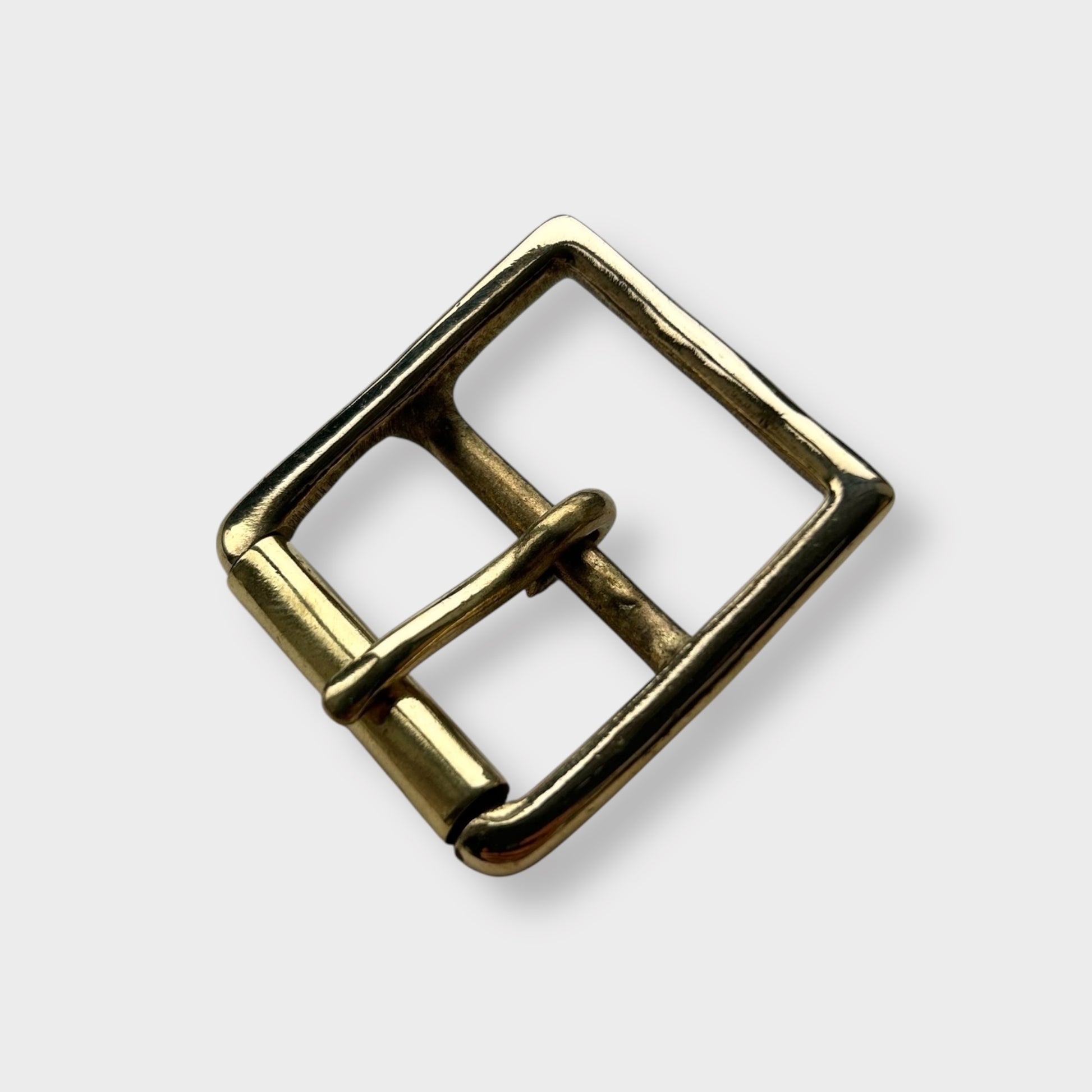 Solid Brass Belt Buckle in centre bar style buckle with a gold colour brass frame.