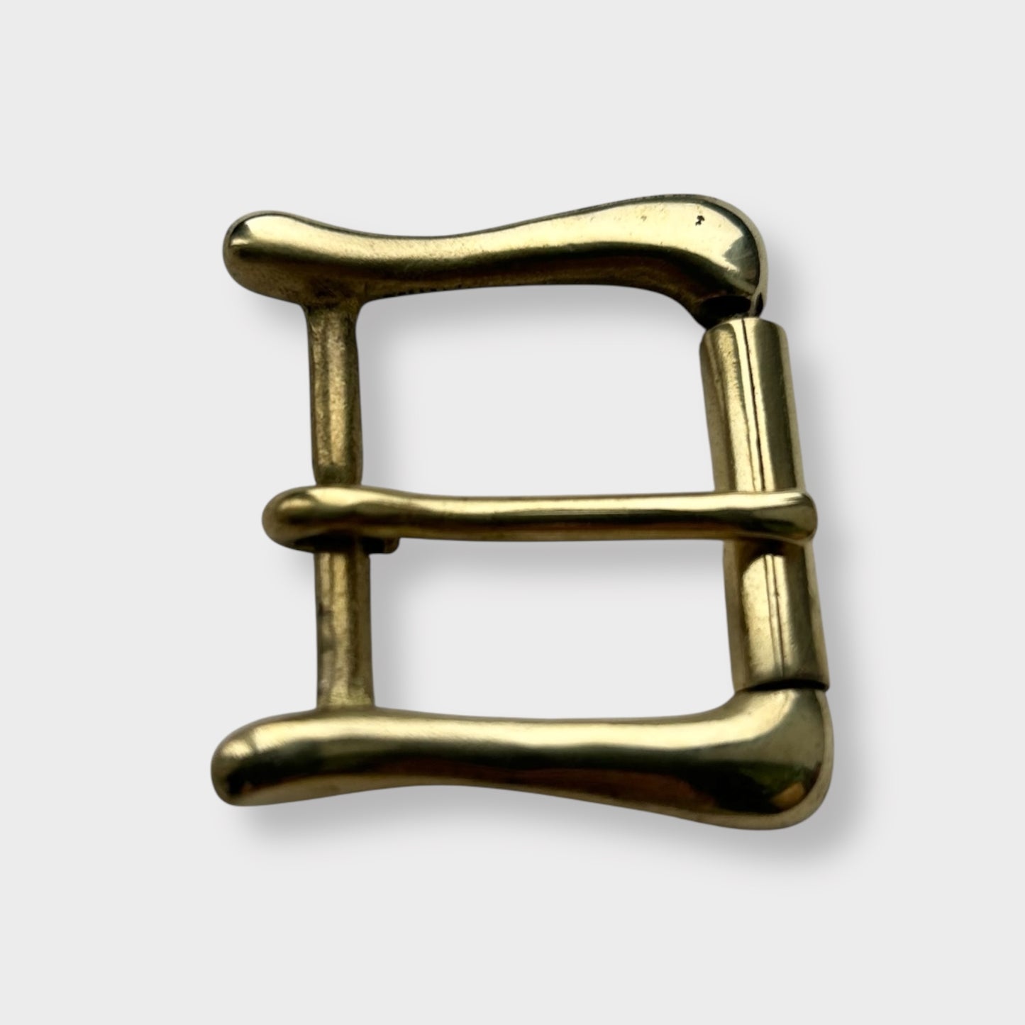 Solid Brass Belt Buckle in frame and pin style buckle with a gold colour brass frame.