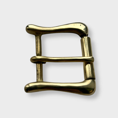 Solid Brass Belt Buckle in frame and pin style buckle with a gold colour brass frame.