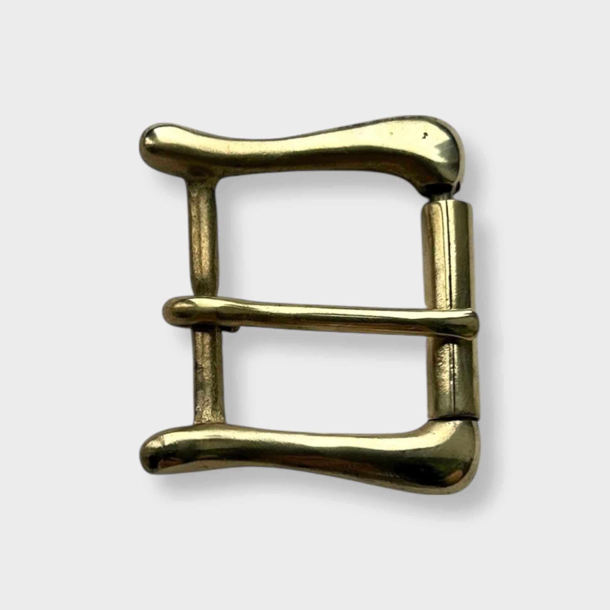 Solid Brass Belt Buckle in frame and pin style buckle with a gold colour brass frame.