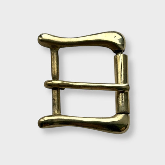 Solid Brass Belt Buckle in frame and pin style buckle with a gold colour brass frame.