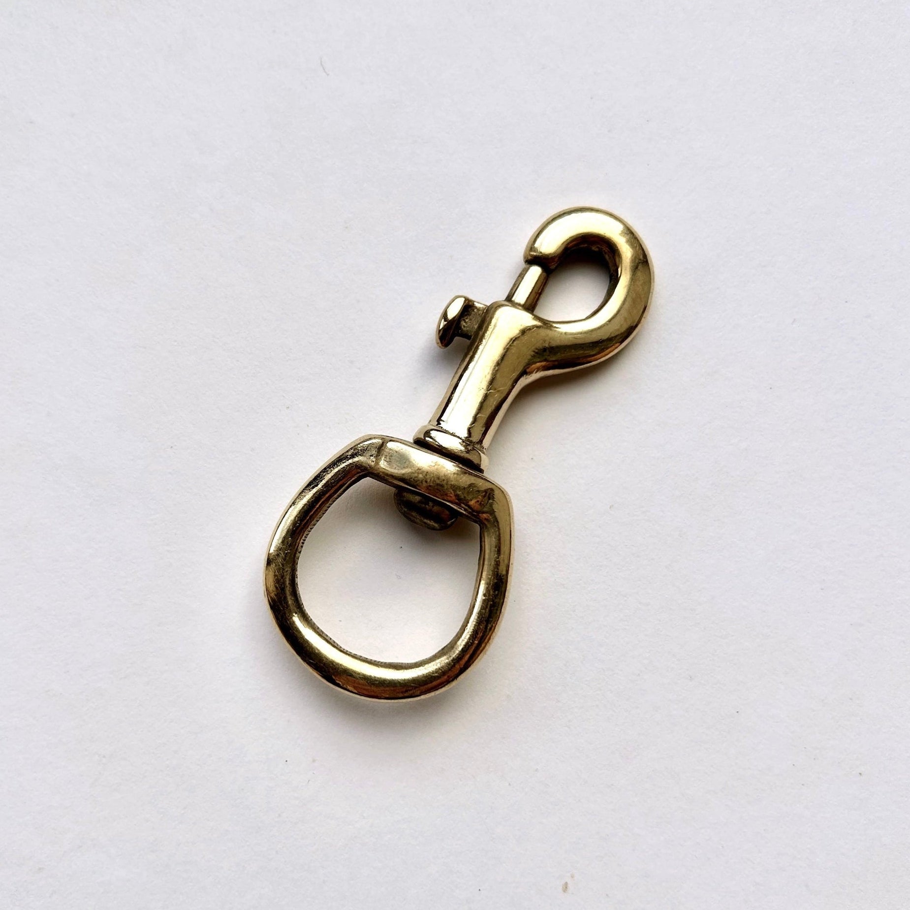 Gold metal clasp on a white background