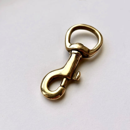Gold metal clasp on a white background