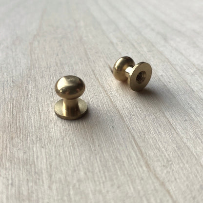 Sam Browne Leather Studs - Solid Brass or Nickel Plated