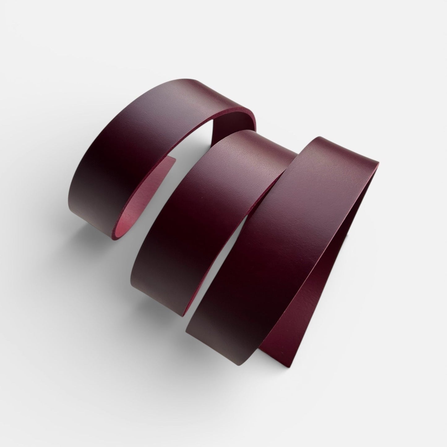 Veg Tan Leather Belt Blanks -  Burgundy