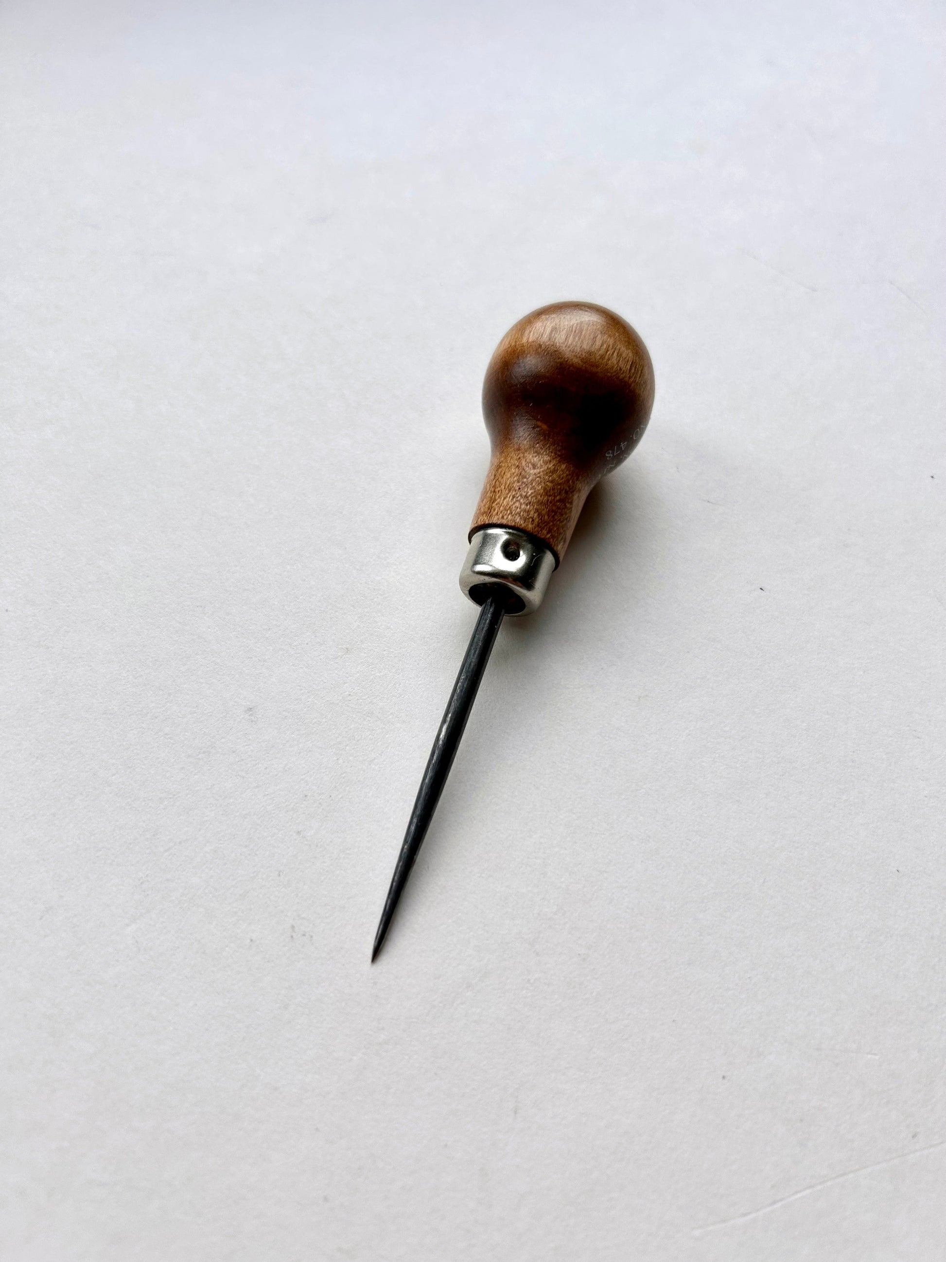 CS Osborne bradawl with hardwood handle and pointed blade