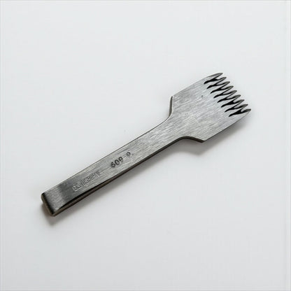 CS Osborne steel leather pricking irons metal tool with teeth on a white background